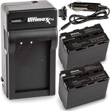 ULTIMAXX Travel Charger  Replacement battery for Sony F960/970/975 - 7800 mah