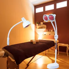 2-head Infrared Red Heat Light Therapy Lamp Pain Relief Floor Stand Beauty 275W
