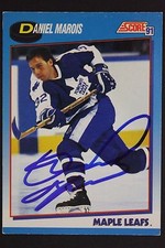 Daniel Marois Toronto Maple Leafs Autograph 1991 Score #474 Hockey Card JSA 16H