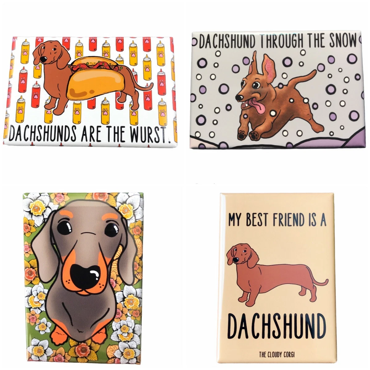 Brown Dachshund Dog Measuring Chart Magnet Set Kitchen Cooking and Baking  Guide