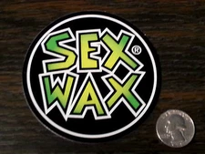 Lime Green SEX WAX Surf Sticker MR ZOGS Car Decal 3-1/2" Round Window Vinyl 9 cm