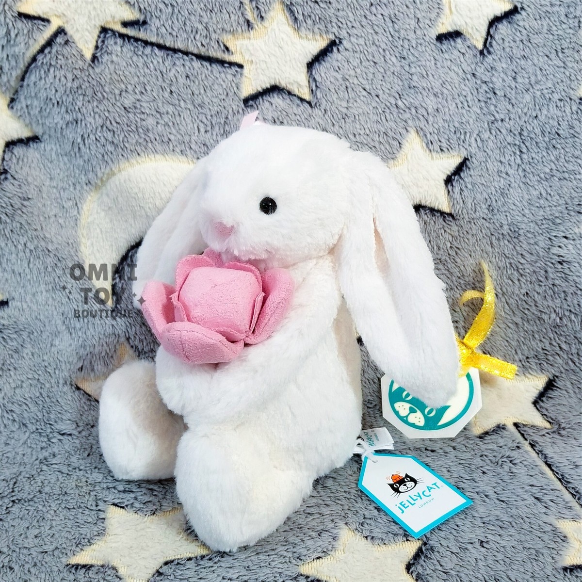 AUTHENTIC Jellycat Bashful Bunny Peony NWT Retired Plush Pink