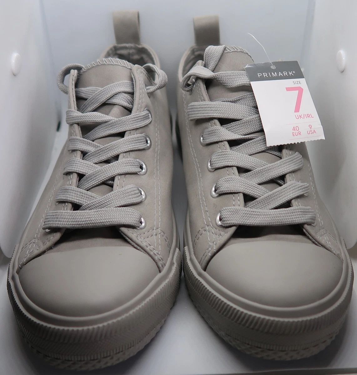 New Primark Ladies Grey Lace Up Shoes UK size 7