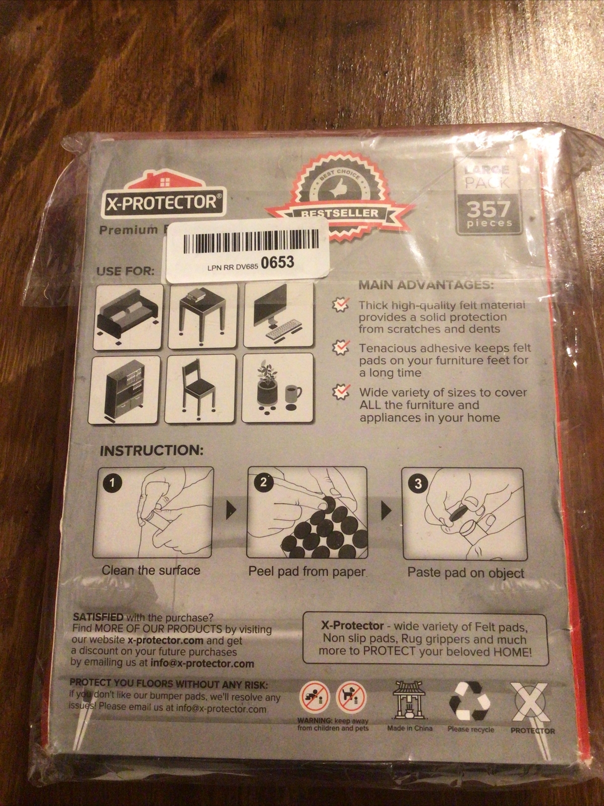 X-PROTECTOR 357 pcs Premium Huge Pack Felt Furniture Pads Huge Quantity of Fe...