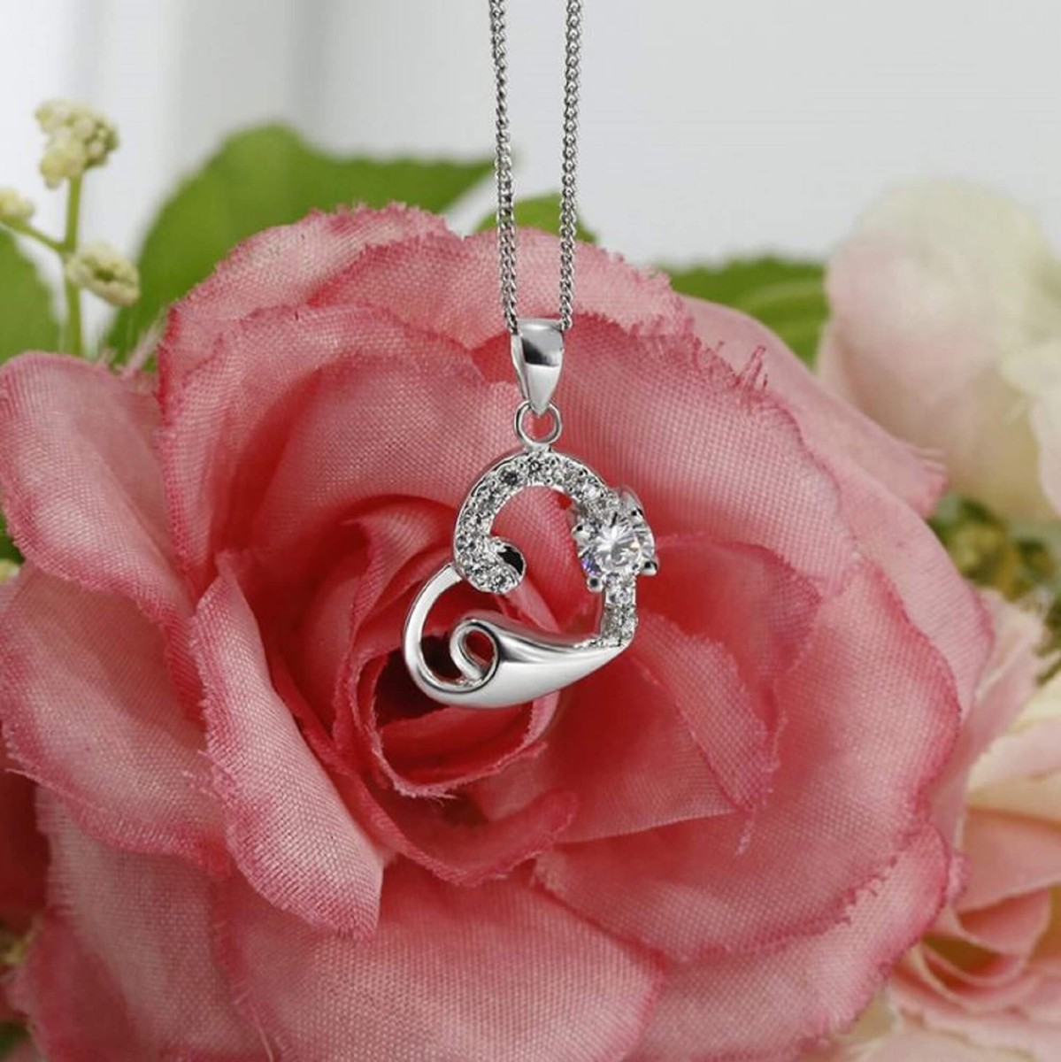 ●TATIANA● Silver 925 Angel Knot Heart Necklace NZ2164 5004 MUSINSA | TATIANA (Silver 925) Angel Knot Heart Necklace NZ2164