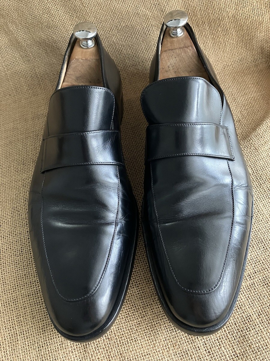 Gucci Mens Black Leather Slip on Loafers Size US 10.5 || EU 