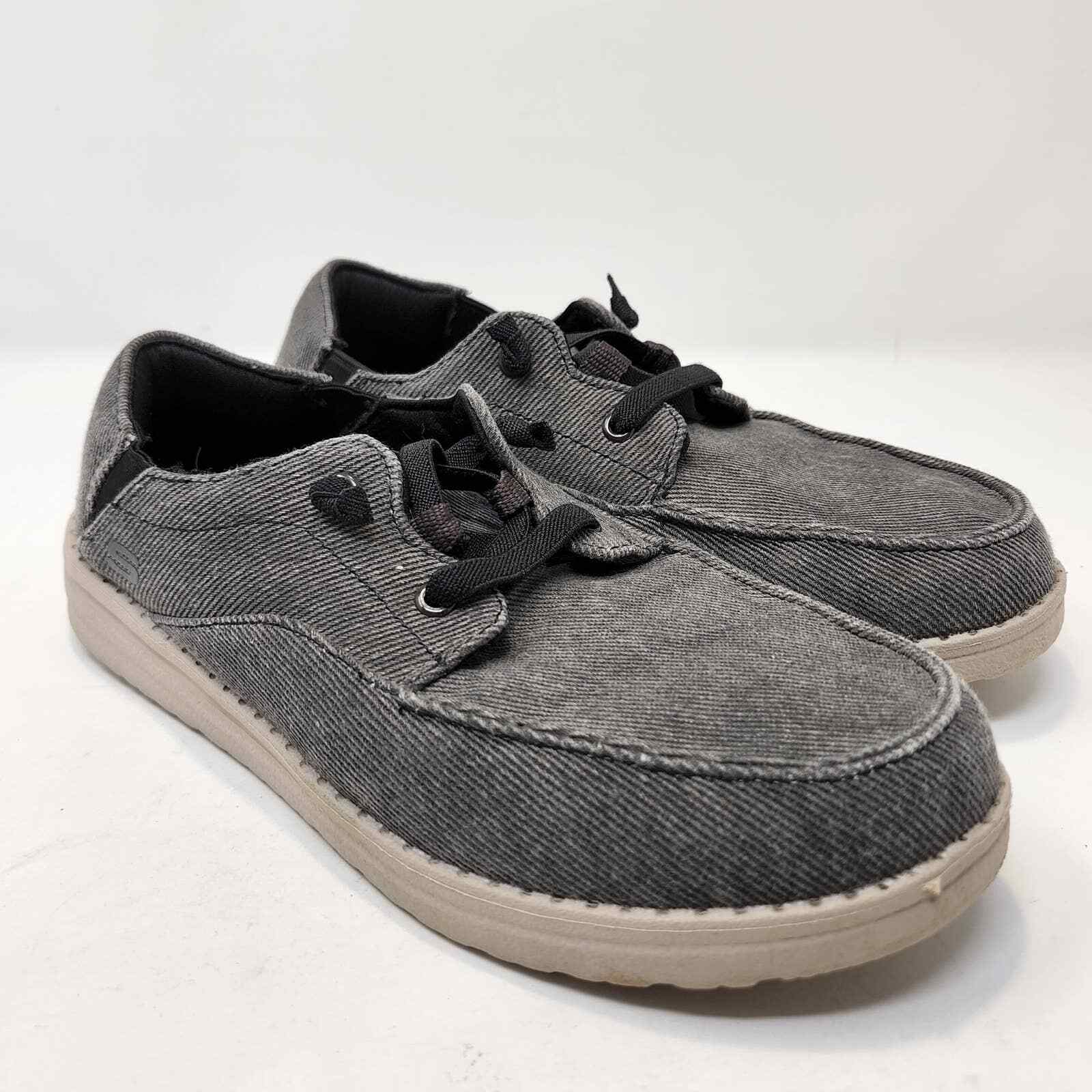 Skechers Teen Mens Melson Volgo Slip On Sneakers Black Gray Size