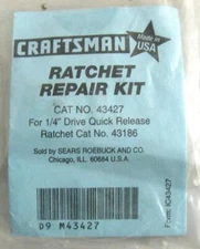 Craftsman 43427 Ratchet Repair Kit for 1/4" Drive 43186 Made in USA
