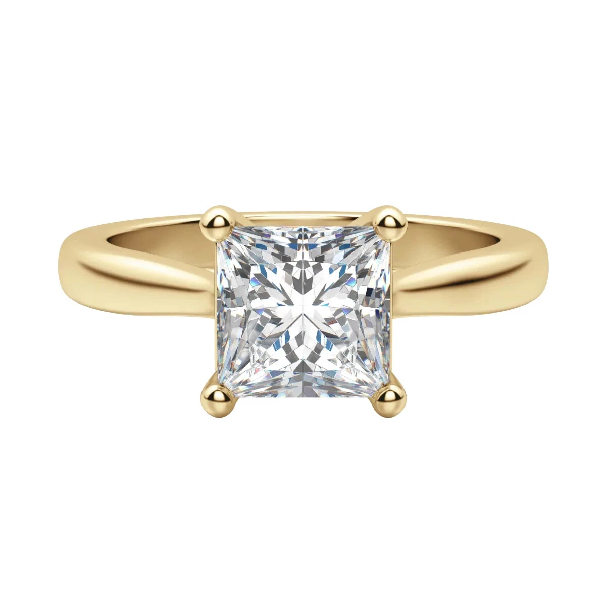 Anello con castone Octagon, Diamanti creati in laboratorio 3,0 ct tw, Forma ottagonale, Oro giallo 18 K