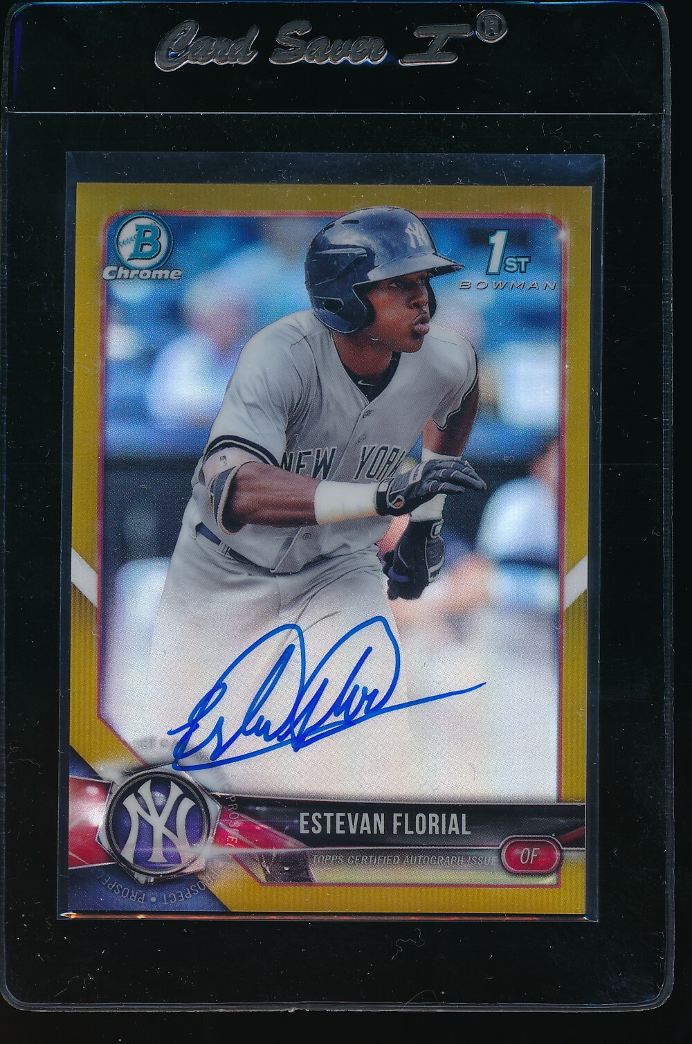 ESTEVAN FLORIAL AUTO 2018 Bowman Chrome Autograph GOLD REFRACTOR #/50 Rookie RC