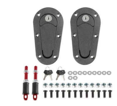 Motorsport Schnellspanner Motorhaubenverschlüsse plus bündiger Sicherungsstift schwarz Aero