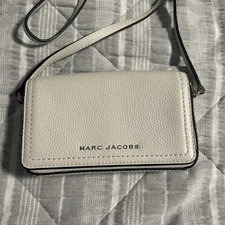 Women’s Handbag Luxury Marc Jacob’s Small White Leather Crossbody 7W, 4.5H