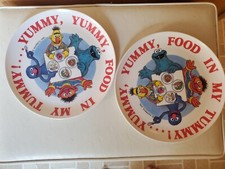 2 Vintage Sesame Street Muppets Toddler Plates