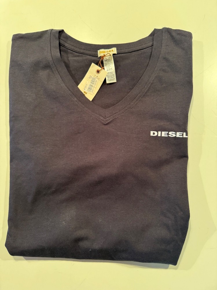 Diesel T Shirt, Size XL, Black, V Neck