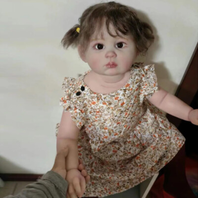 Cute 28'' Already Finished Reborn Baby Doll Painted Toddler Girl Cloth Body Gift