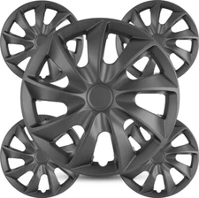 17 Inch Black Wheel Covers Full Rim Snap On Hubcap for R17 Tire & Steel Set of 4