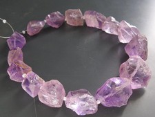 Natural Amethyst Rough Tumble Nugget Beads 10x8-15x12mm Raw Purple Quartz 8"