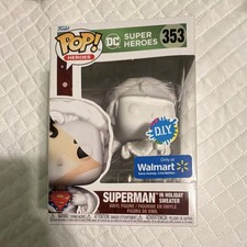 Funko Pop! Vinyl DC Super Heroes Superman #353 DIY Holiday Sweater Walmart Excl…
