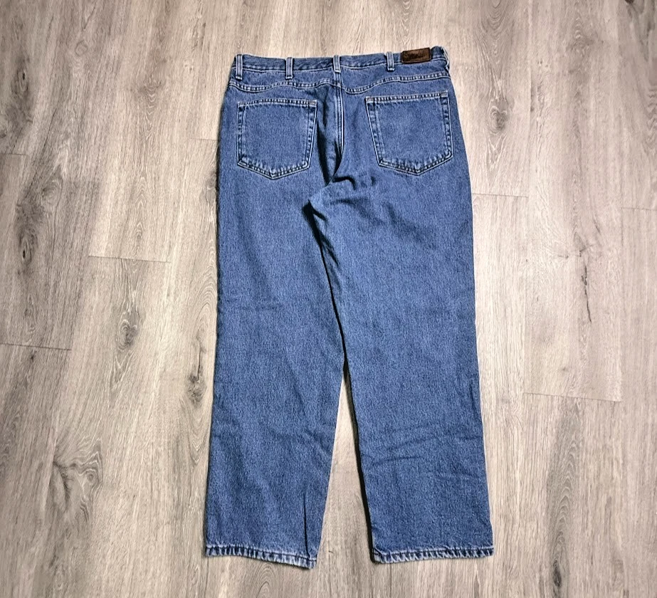 Pantalones de mezclilla L.L.Bean forrados de franela para hombre 37x29 azul 100 % algodón calce clásico Foto 2 de 4