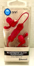 ONN Bluetooth in-Ear Headphones with Built-in Microphone -Pink -Brand New Sealed