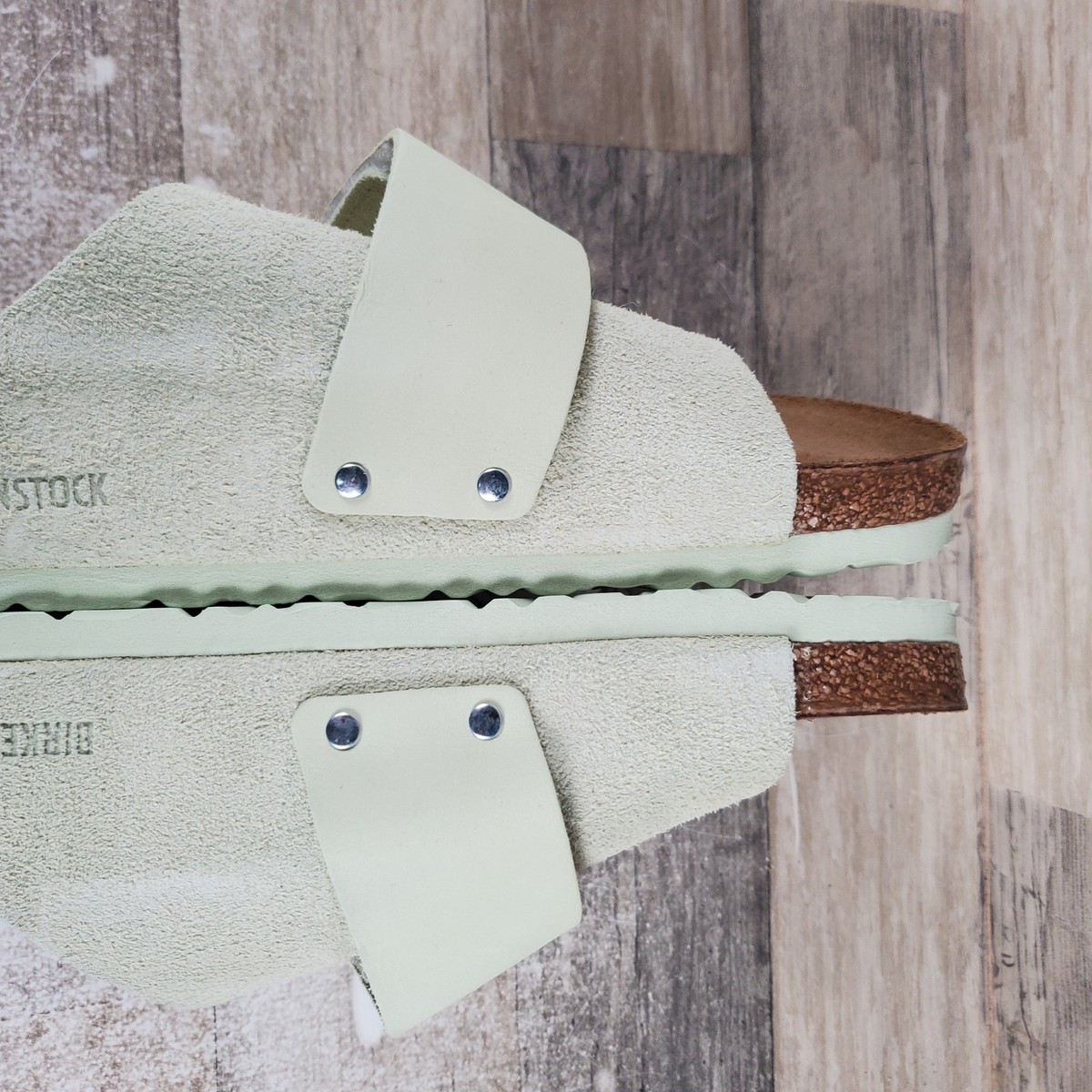 Birkenstock Kyoto Mens Slide Sandals 10 Faded Lime Suede Adjustable Strap $_57.PNG?set_id=880000500F main image 3
