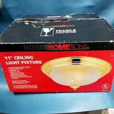 NIOB Homefront 11" Flush Mount Ceiling Light LJ42002G Clear Ribbed Dome Glass