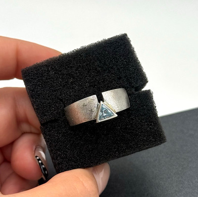 Wunderschöner 925 Silber Vintage Ring mit Aquamarin Gr. 72