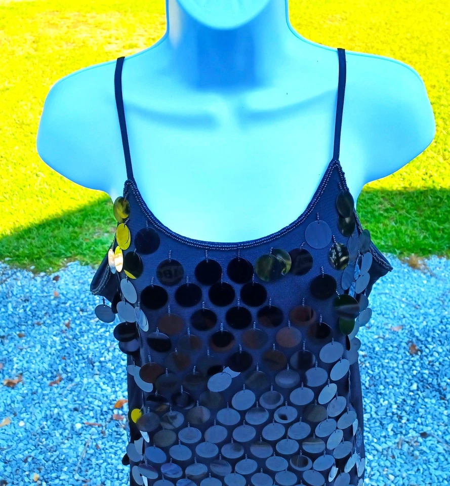 Vintage Adult Halloween Costume Scarlet Sequin 1920's Flapper Size M Extra pcs. - Image 2 of 4