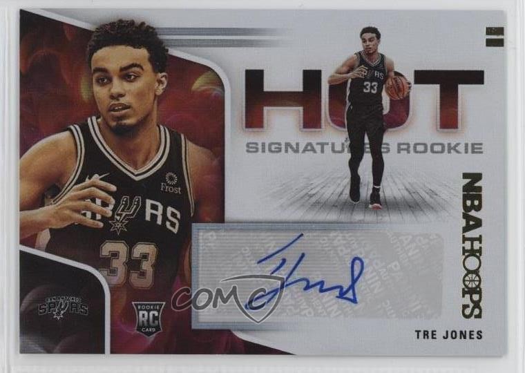 2020-21 Panini NBA Hoops Hot Signatures Rookies Tre Jones #HR-TRE Auto RC 04an