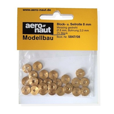 (0,44 /Stück) Block-Seilrolle 8,0 mm Bohrung 2,0 mm, 25er Pack