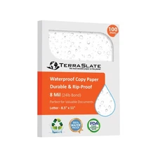 TerraSlate Premium Waterproof Printer Paper, 8 MIL 8.5 x 11 Inches, Durable &...