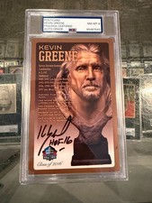 KEVIN GREENE PITTSBURGH STEELERS SIGNED HALL OF FAME POSTCARD PSA 8 NM/MT