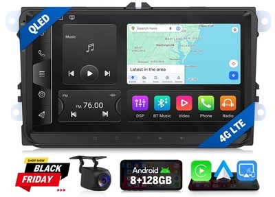 8+128GB 8Kern Autoradio Radio für VW Skoda 9 Zoll Android Auto CarPlay Navi WiFi