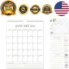 2026-2027 Elegant Wall Calendar - 18 of Efficient Planning, 8.5" x 11"