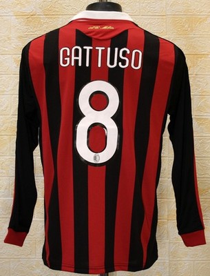 AC Milan Rossoneri 2009-10 UCL Home Shirt Gattuso #8 | eBay