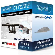 Für Hyundai i30 CW Kombi 10- AUTO HAK Anhängerkupplung abnehmbar + 13polig AHK