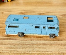 Vintage 1970  s Tootsietoy Car Light Sky Blue Camper Winnebago RV Motorhome Toy