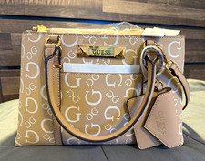 GUESS Caramel Logo Satchel Top Handle Zip Bag...