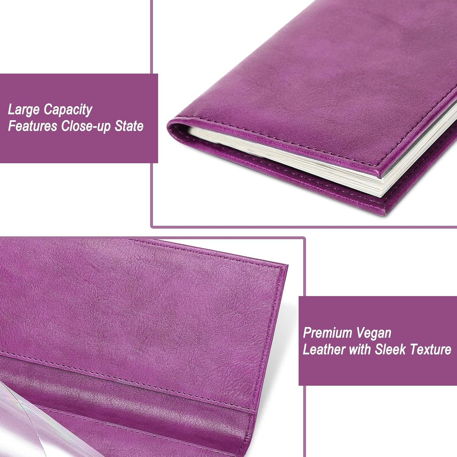 как выглядит Leather Checkbook Cover for Top Side Tear Registers Duplicate Checks with Plas фото