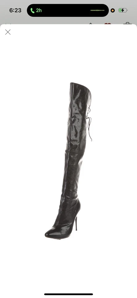 Alexander Mcqueen Designer Knee-High Black Leather Stiletto Boots - Image 3 of 4