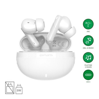 4smarts Wireless Headset SkyBuds Pro ANC weiß