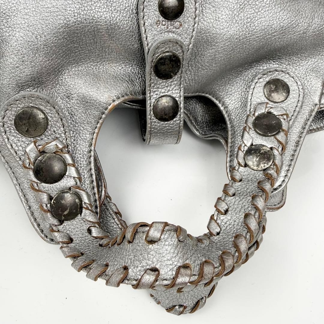 Chloe Silverado Vintage Silver Leather HandBag Y2K Archive Tote