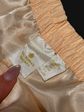 70s Victoria's Secret cream gold silk pajama set - women's XL