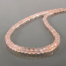 Collier Perles Morganite Rose Naturelle Argent 925 Fait Main 18 po
