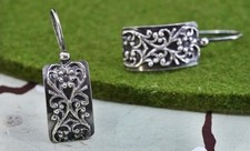 SILPADA srebro szterlingowe 925 utlenione filigranowe zwoje kolczyki W1517