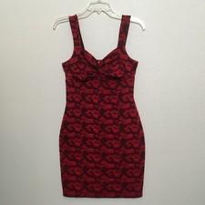 Y2K Candies Floral Red & Black Bodycon Dress Original Owner