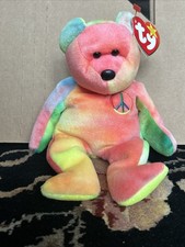 TY Beanie Baby - PEACE the Ty-Dyed Bear (8.5 inch) - MWMTs Stuffed Animal Toy