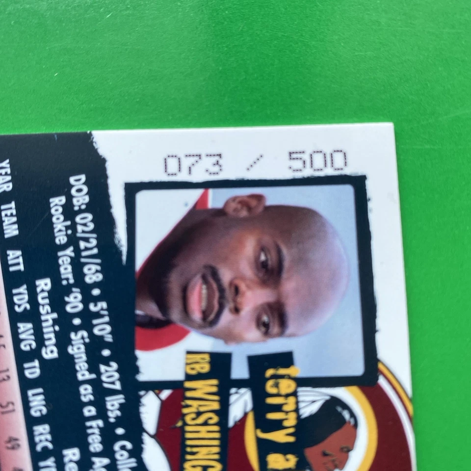 Terry Allen 1996 Collector's Edge HoloFoil Parallel Card #233 LTD #73/500 - Image 3 of 3