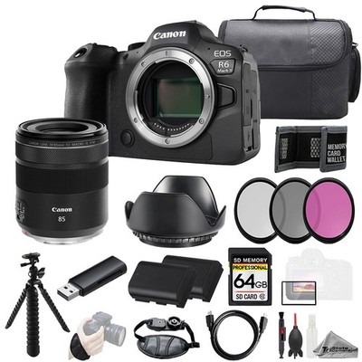 Canon EOS R6 II + RF 85mm f/2 Macro IS STM Lens +64GB +Ext Bat+ 3 PC Filter- Kit