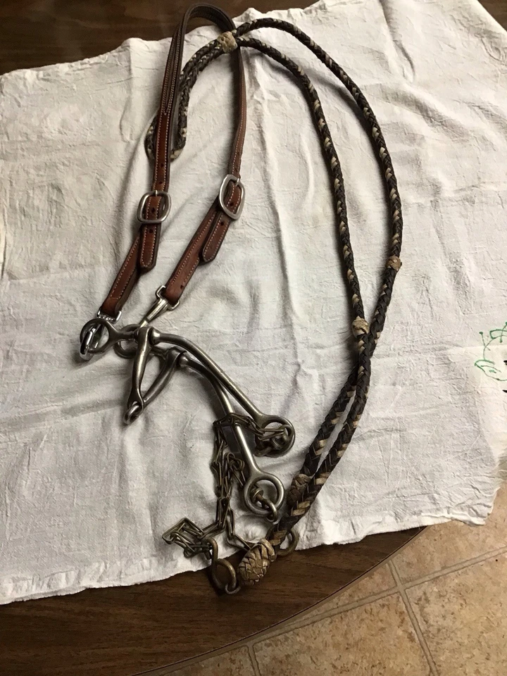 Совершенно новый кожаный наголовник Tory Crookett бит для ловли кожи круглые плетеные вожжи - Изображение 3 из 4